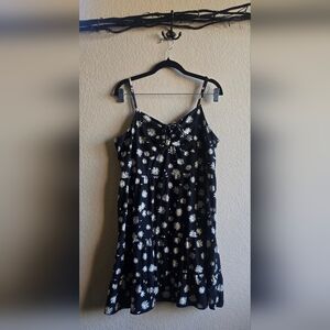 ✨️ 2/$10 ✨️ Y2K Black Floral Spaghetti Strap Dress - whimsigoth - cottagecore